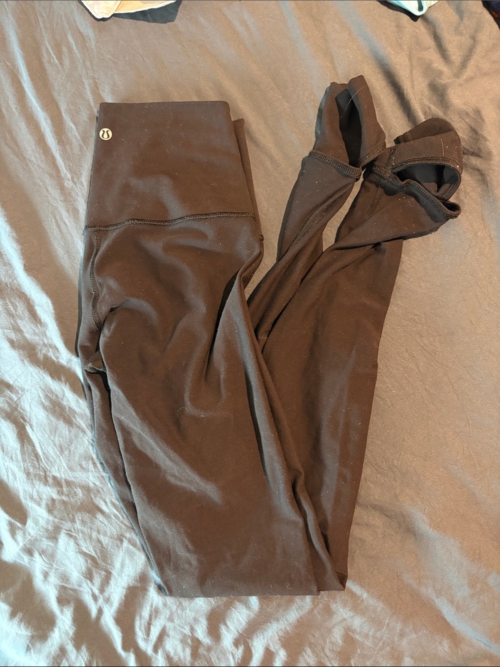 lululemon athletica Black Stirrup High-Rise Leggings